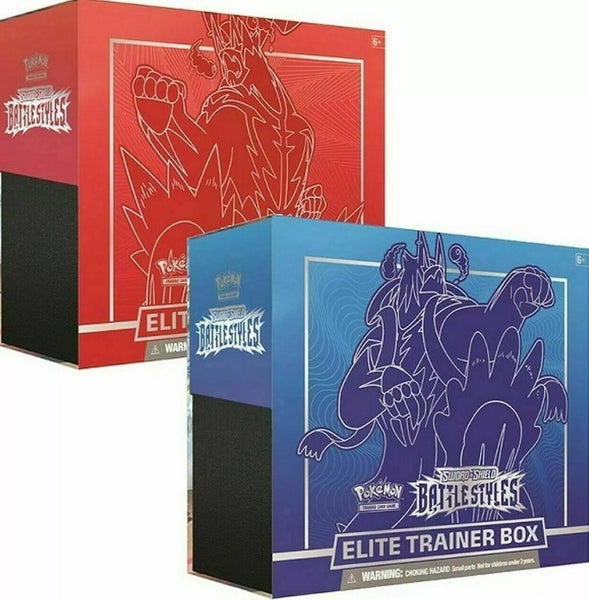 Pokemon tcg Battle Styles Elite  TCG Trainer Box ETB Bundle Includes 1 Red and 1 Blue NEW SEALED