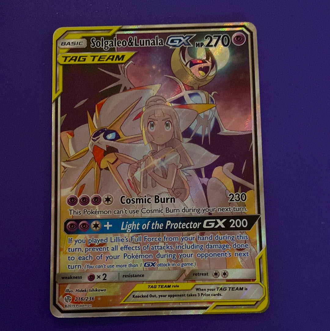 Solgaleo & Lunala GX (Full Art) - Cosmic Eclipse - Pokemon Card