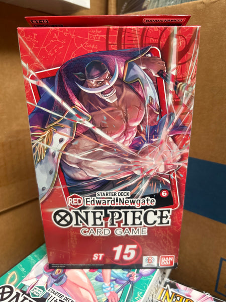 one piece card game starter deck 15 One Piece ST-15 Starter Deck English Red New Sealed Edward Newgate Car – Toy Mandala