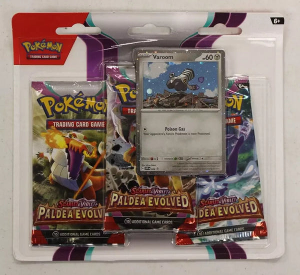 Pokemon TCG Scarlet & Violet Paldea Evolved Varoom 3-Pack Blister New Sealed