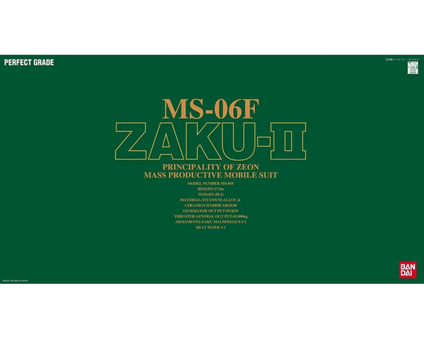 PG Mobile Suit Gundam MS-06F Mass Production Model Zaku 2 1/60 Scale Color Coded Plastic Model