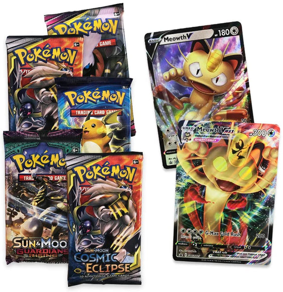pokemon trading card game meowth vmax special collection Pokemon TCG: Meowth V Teaser Box | 5 Booster Packs