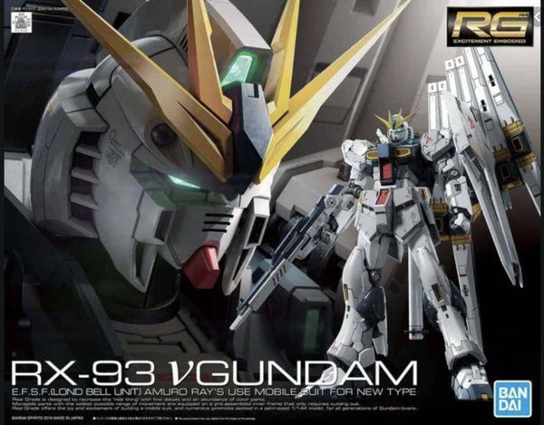 Bandai RX-93 Nu V Gundam 1/144 Scale Model Kit Real Grade Char's Counterattack