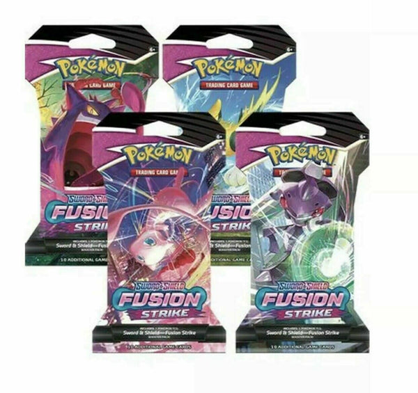 Pokemon SS8 FUSION STRIKE SLEEVED BOOSTER Pack Lot of 4 Packs (LIMIT ONE PER CUSTOMER)